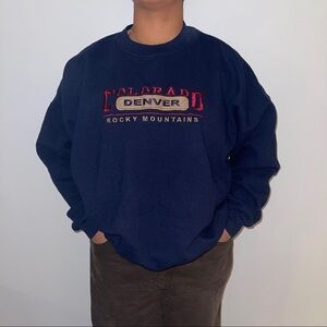 Vintage Y2K Rocky Mountains Embroidered Crewneck Sweater